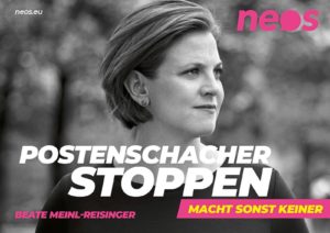 Wahlslogan 2019 Neos: Postenschacher stoppen